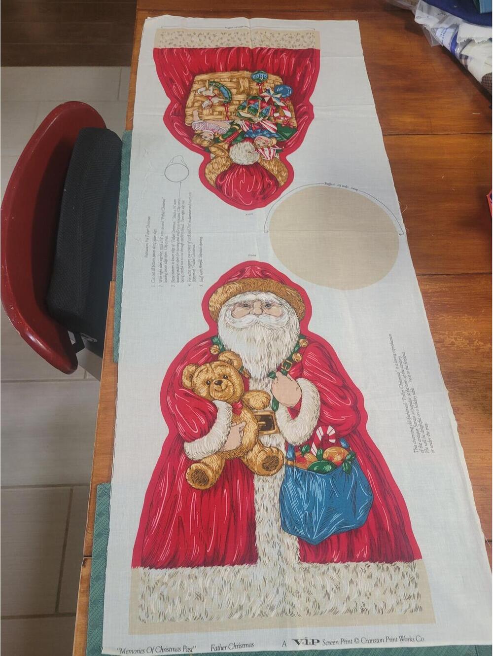 VIP Screen Print Cranston Print Works Co. Santa Claus Fabric Panel